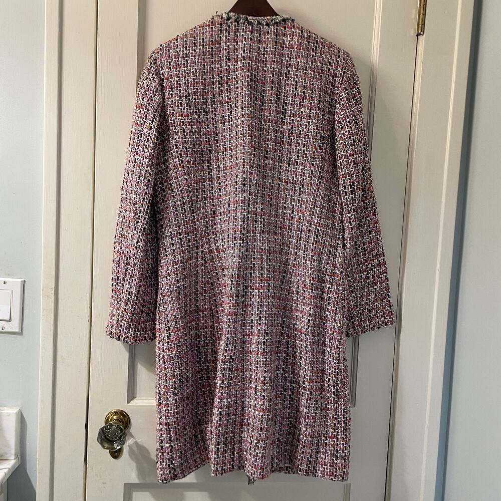 Garfield & Marks Pink Long Tweed Made in USA‎ Coat Size 6 Vintage - Picture 3 of 6